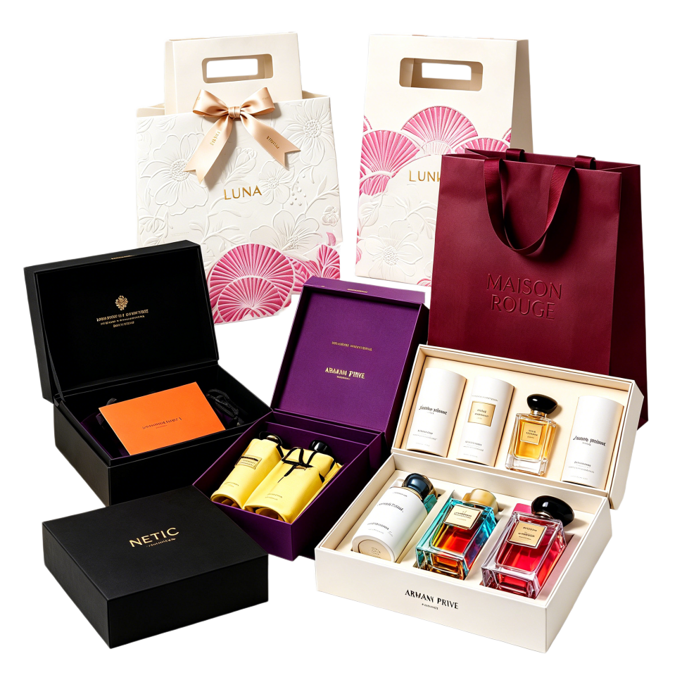 Custom luxury packaging boxes and bags for retail and gift products